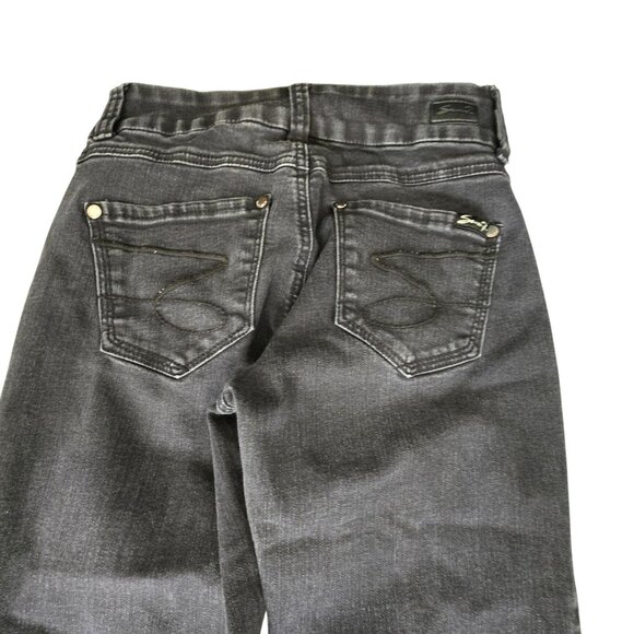 Seven7 Womens Slim Bootcut Tummyless Jeans Size 6 Black Denim Stretch JJ3916 - Picture 13 of 14